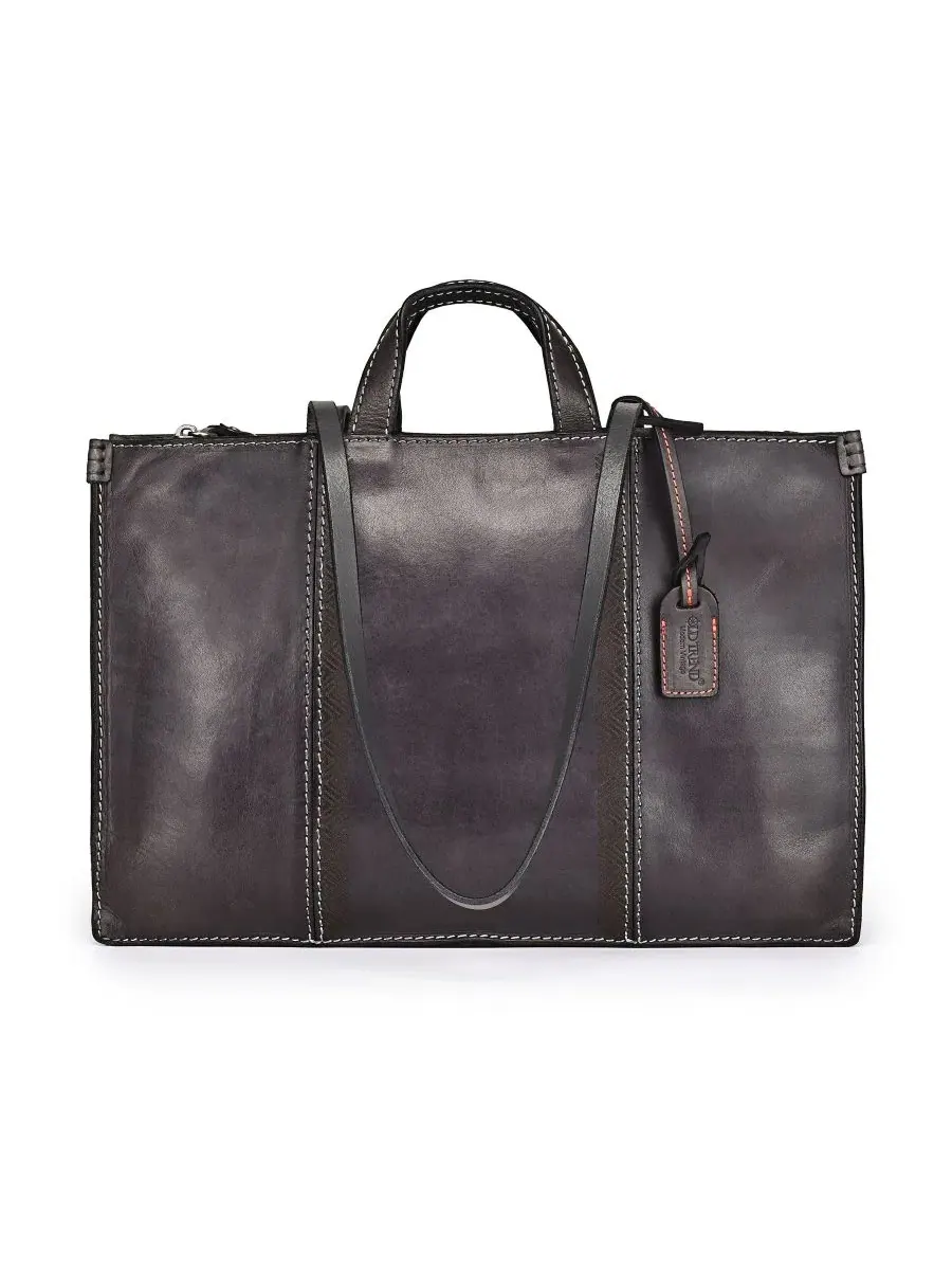 Кожаная сумка-шопер с ручками Freesia Large Top Handle Tote OLD TREND — изображение 2 из 7, серый