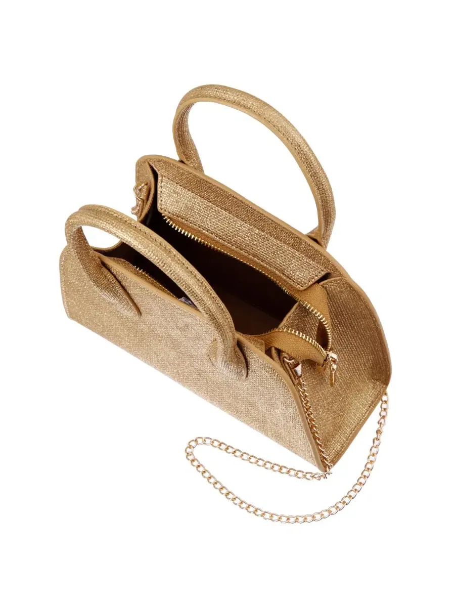 Сумка-мессенджер Yorke Metallic Small Satchel Handbag Nina — изображение 4 из 8, золотистый