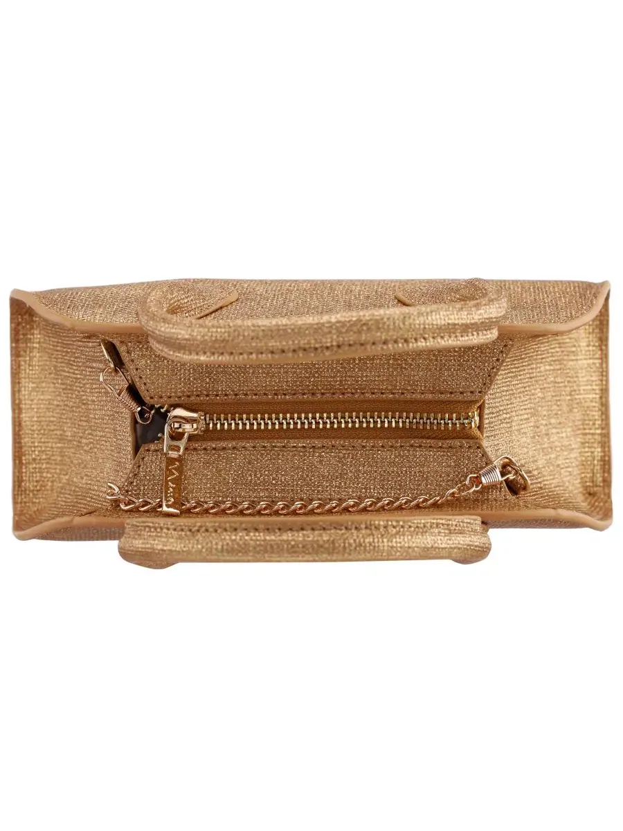 Сумка-мессенджер Yorke Metallic Small Satchel Handbag Nina — изображение 5 из 8, золотистый