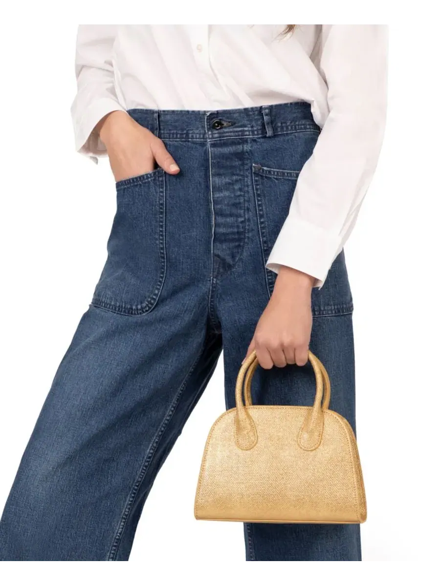 Сумка-мессенджер Yorke Metallic Small Satchel Handbag Nina — изображение 7 из 8, золотистый