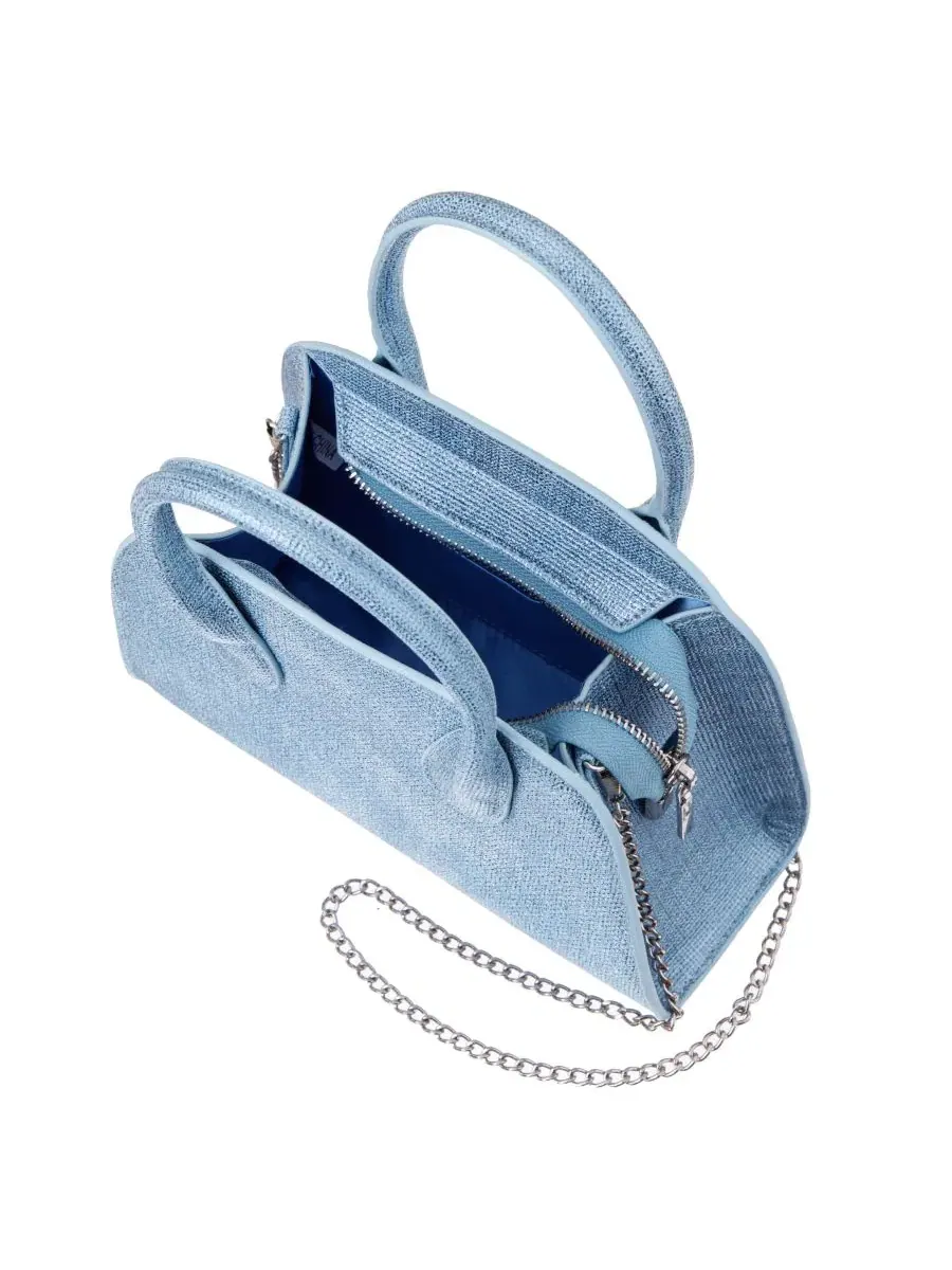 Сумка-мессенджер Yorke Metallic Small Satchel Handbag Nina, светлый деним — изображение 4 из 6, светлый джинсовый синий