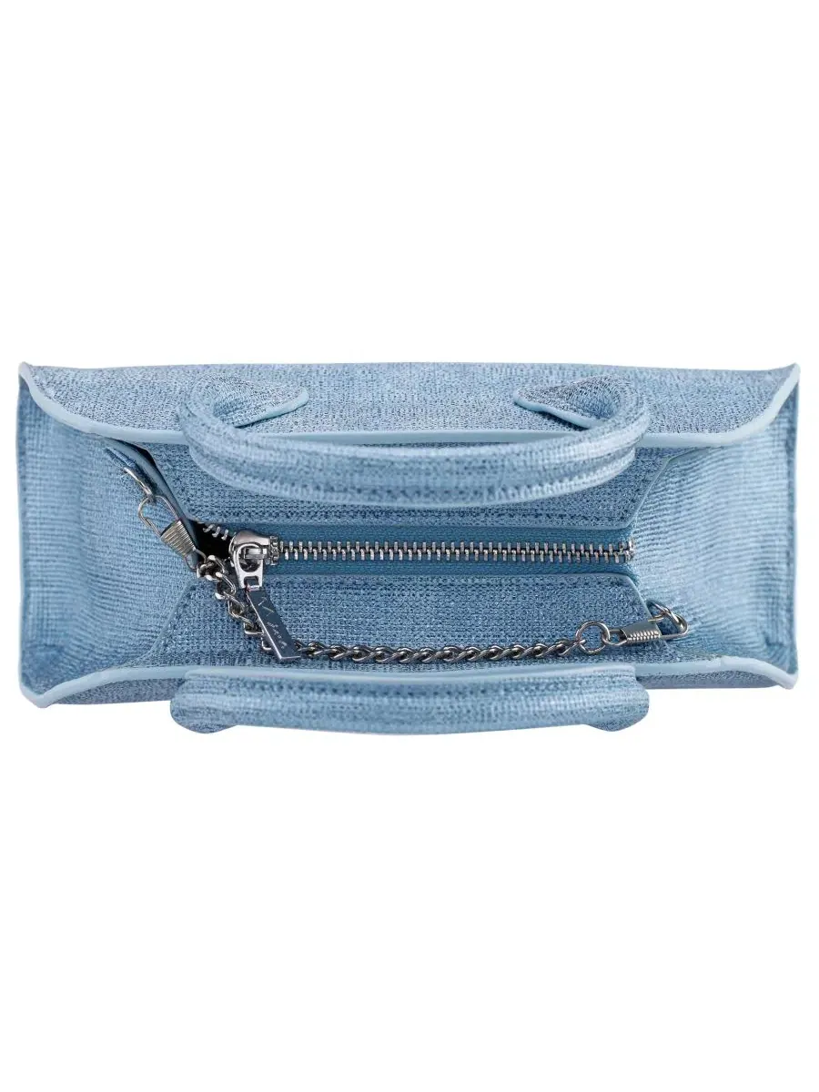 Сумка-мессенджер Yorke Metallic Small Satchel Handbag Nina, светлый деним — изображение 5 из 6, светлый джинсовый синий