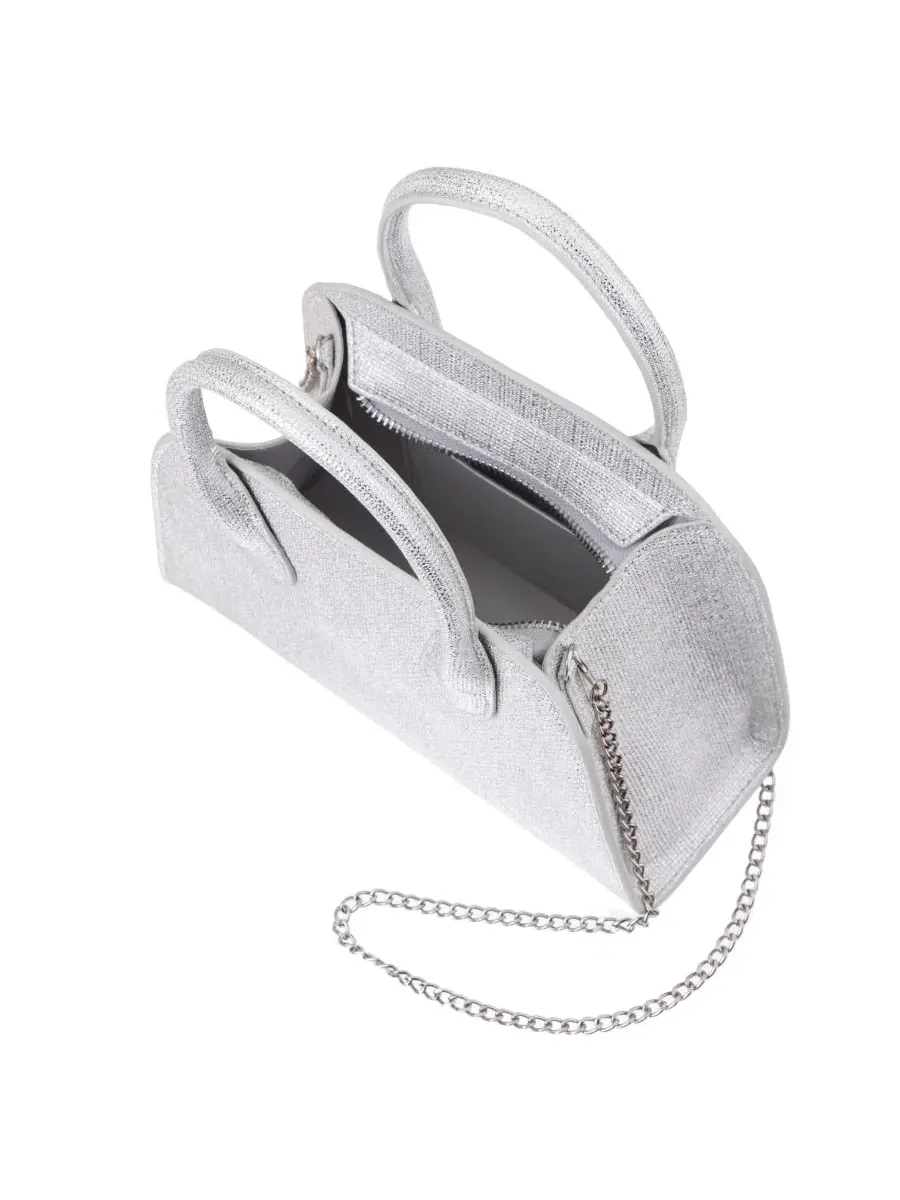 Сумка-мессенджер Yorke Metallic Small Satchel Handbag Nina — изображение 4 из 6, серебряный