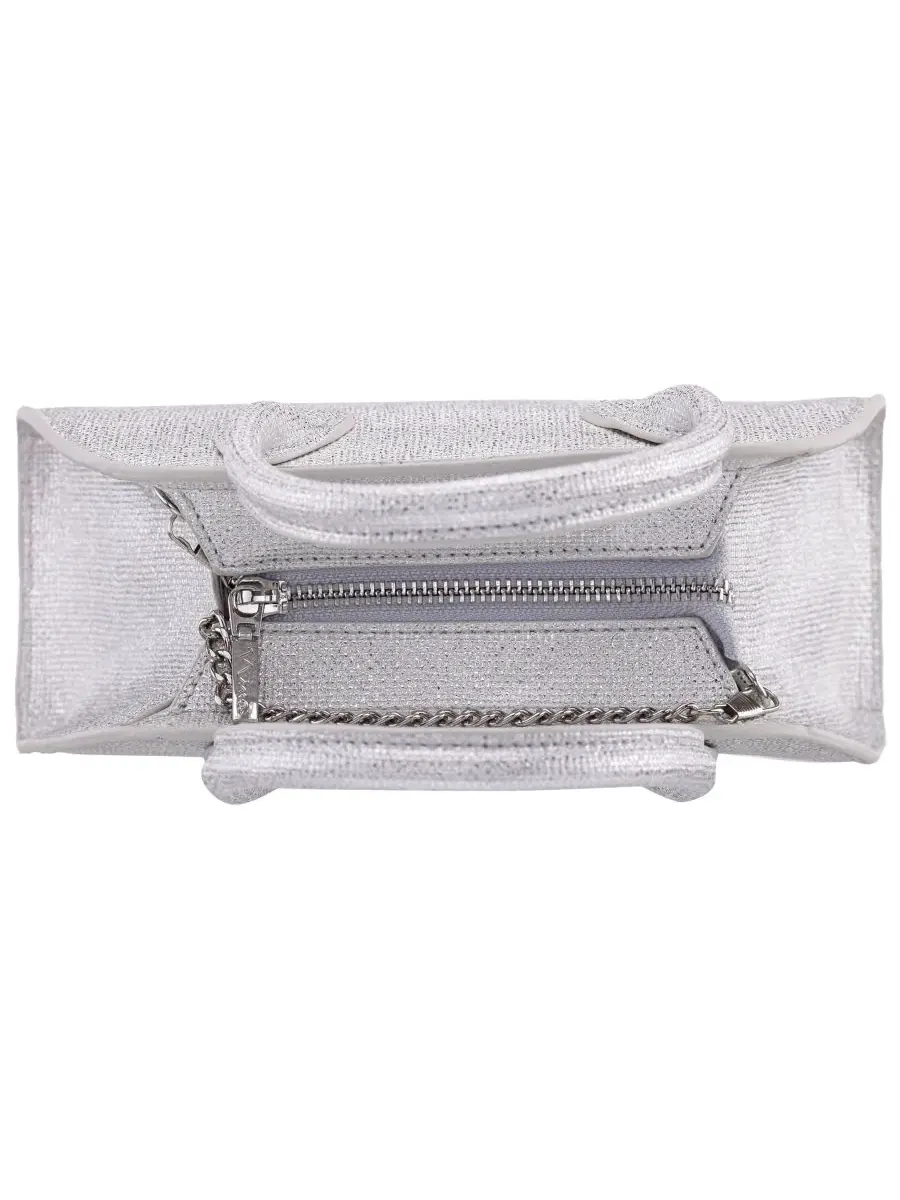 Сумка-мессенджер Yorke Metallic Small Satchel Handbag Nina — изображение 5 из 6, серебряный