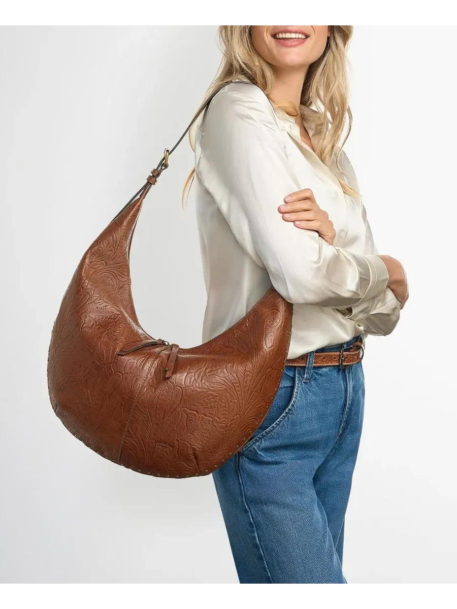 Женская сумка-хобо Terra Oversized American Leather Co. — изображение 3 из 4, бежевый