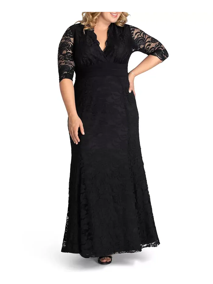 Вечернее платье Plus Size Screen Siren с кружевом Kiyonna — изображение 1 из 3, оникс