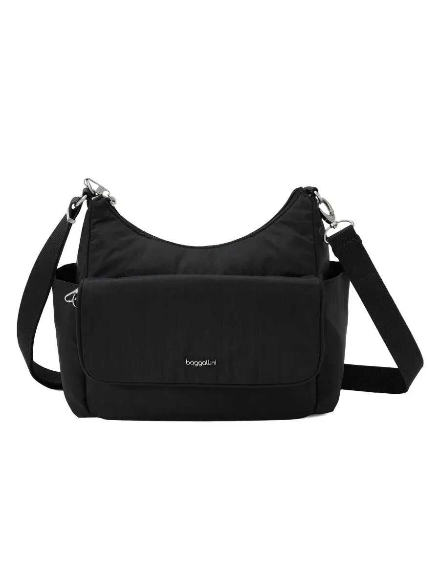 Сумка-хобо мини с защитой от кражи Journey Anti-Theft Baggallini — изображение 1 из 5, черный