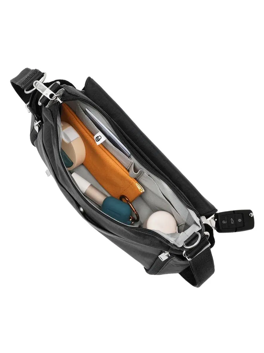 Сумка-хобо мини с защитой от кражи Journey Anti-Theft Baggallini — изображение 5 из 5, черный