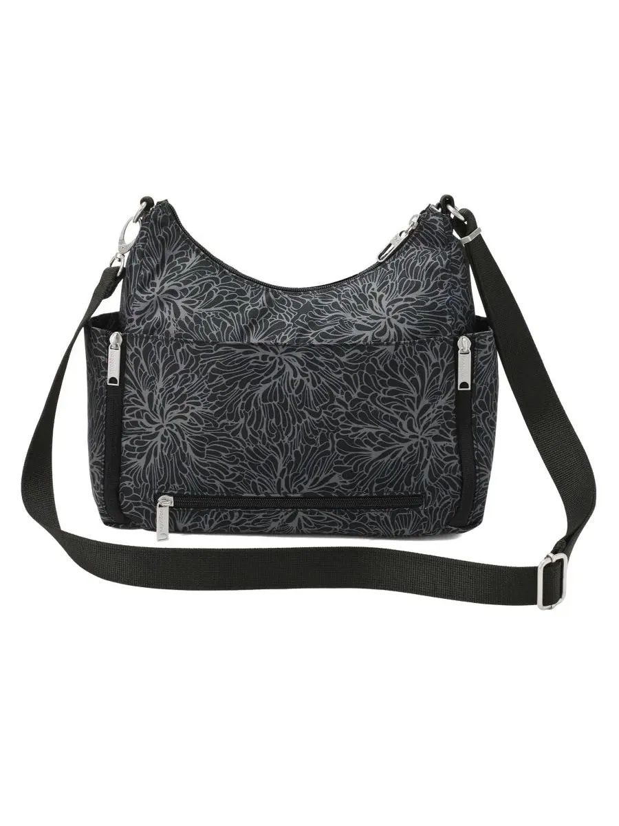 Мини-сумка-хобо с защитой от краж Journey Anti-Theft Baggallini — изображение 2 из 4, полуночный цветок