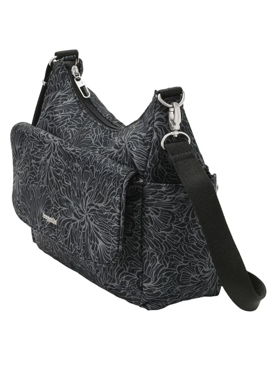 Мини-сумка-хобо с защитой от краж Journey Anti-Theft Baggallini — изображение 3 из 4, полуночный цветок