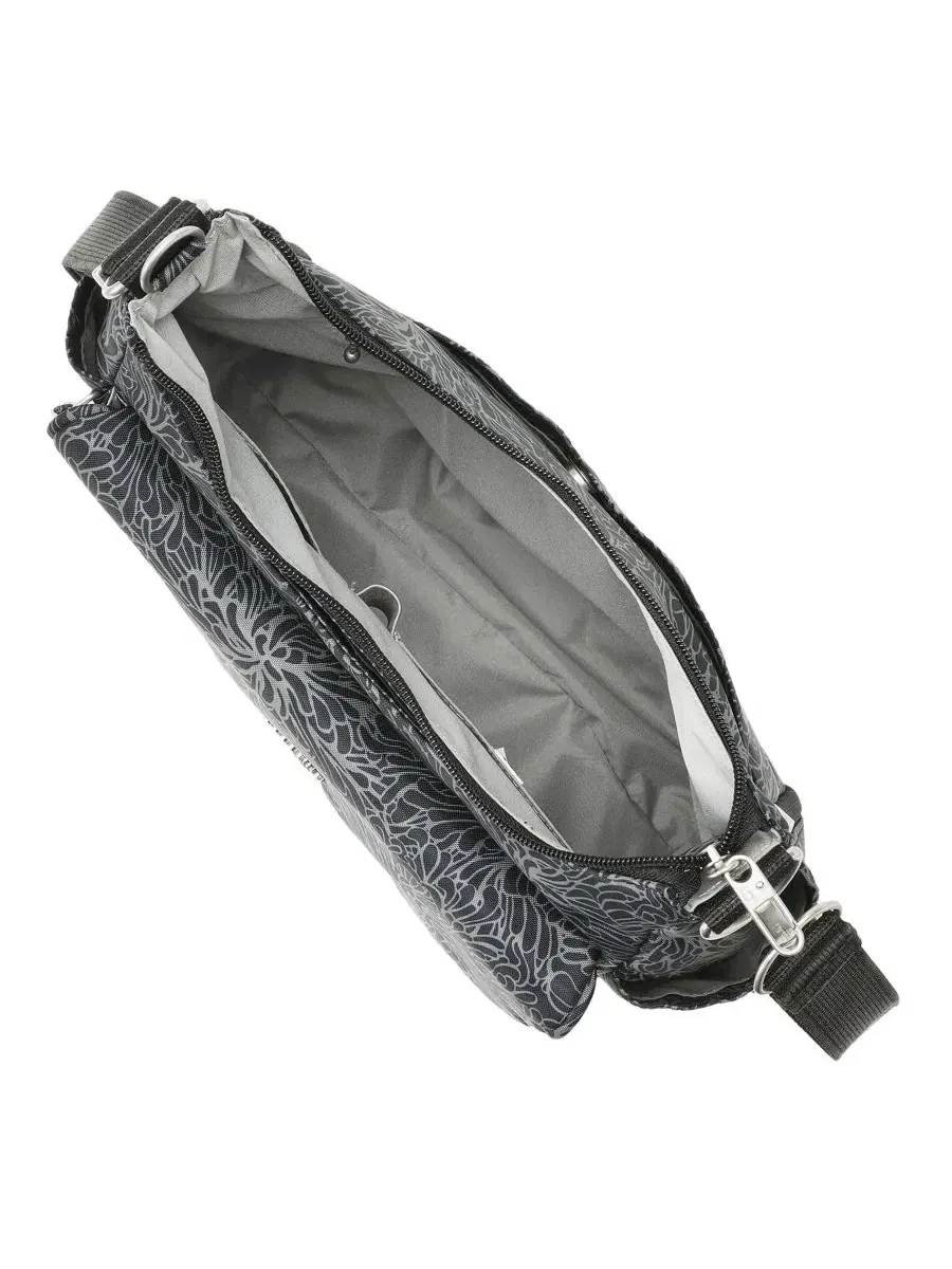 Мини-сумка-хобо с защитой от краж Journey Anti-Theft Baggallini — изображение 4 из 4, полуночный цветок