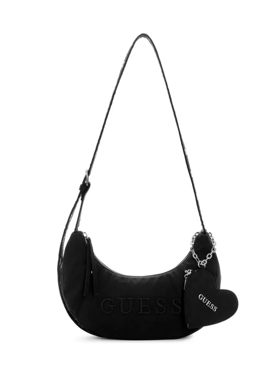 Небольшая сумка-хобо с плечевым ремнем, Sasha Small Hobo Shoulder Handbag GUESS — изображение 1 из 3, черный