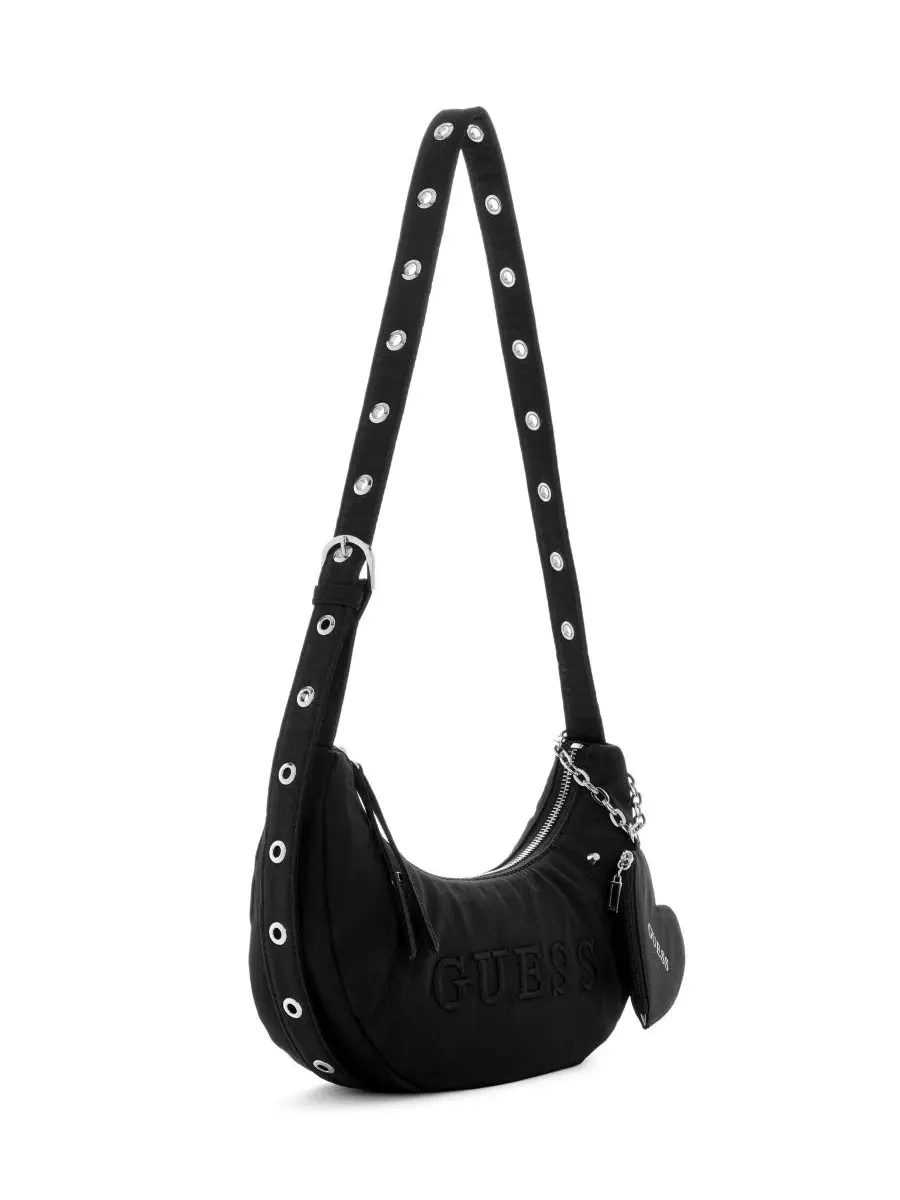 Небольшая сумка-хобо с плечевым ремнем, Sasha Small Hobo Shoulder Handbag GUESS — изображение 2 из 3, черный