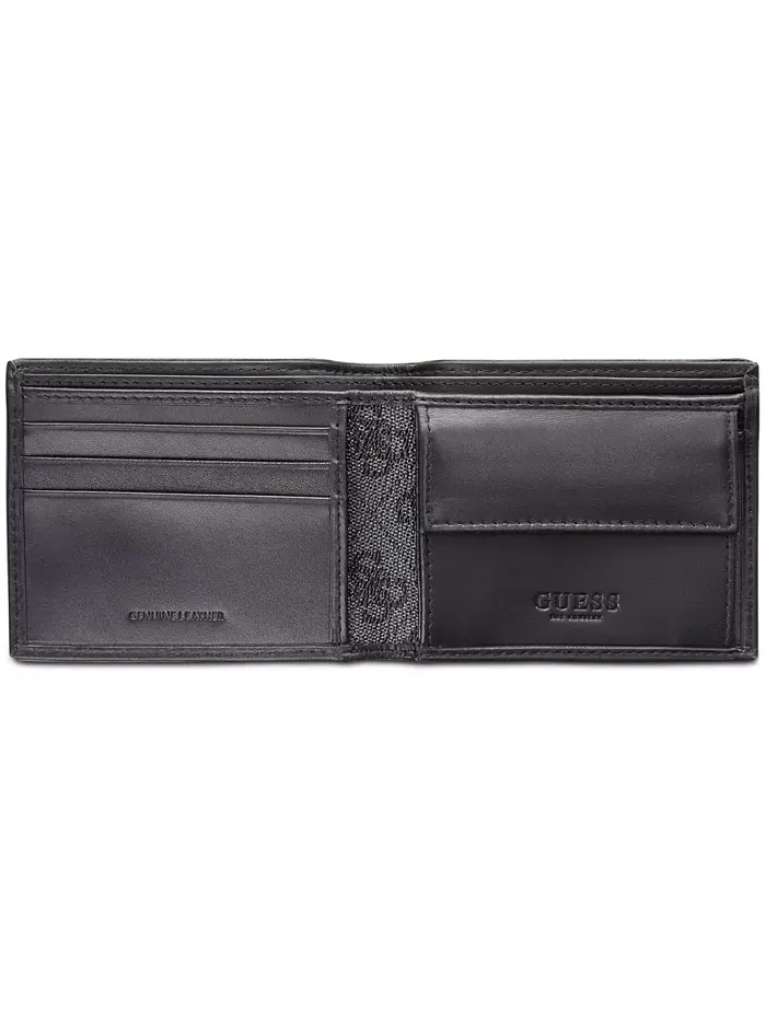 Мужской RFID-кошелек Slimfold с внутренним карманом для монет GUESS — изображение 2 из 3, черный