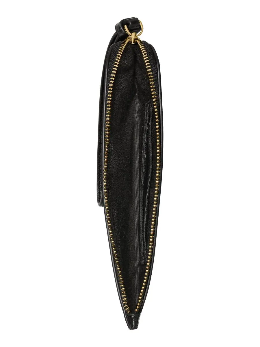 Кожаный клатч-вистлет Zippy Smooth Leather Wristlet kate spade new york — изображение 4 из 4, черный