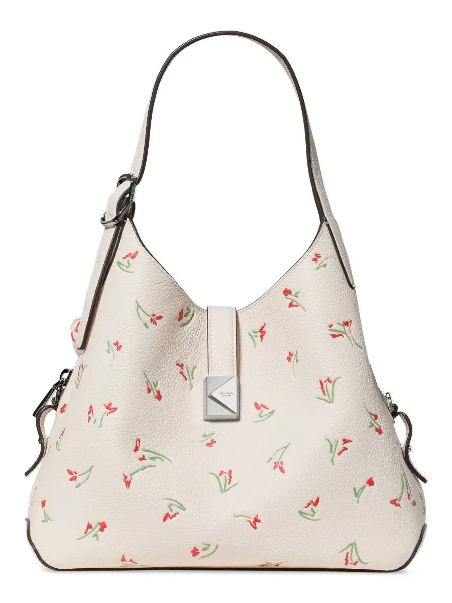 Сумка-тоут Deco Small Vibrant Buds из кожи через плечо Kate Spade New York — изображение 1 из 4, кремовый мульти