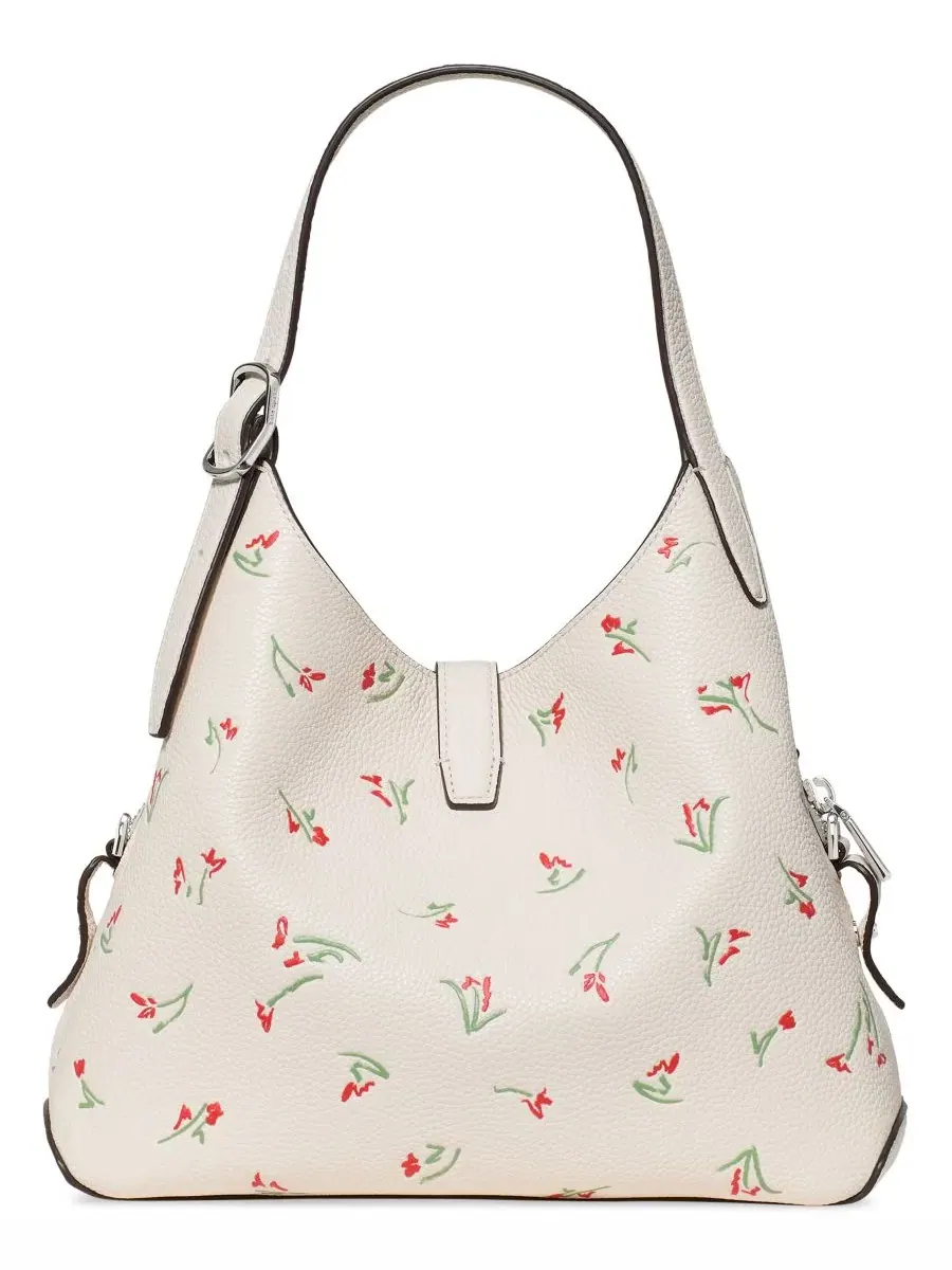 Сумка-тоут Deco Small Vibrant Buds из кожи через плечо Kate Spade New York — изображение 2 из 4, кремовый мульти