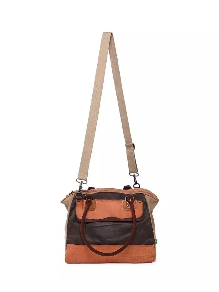 Сумка-портфель Tapa Canvas TSD BRAND — изображение 8 из 15, коричневый