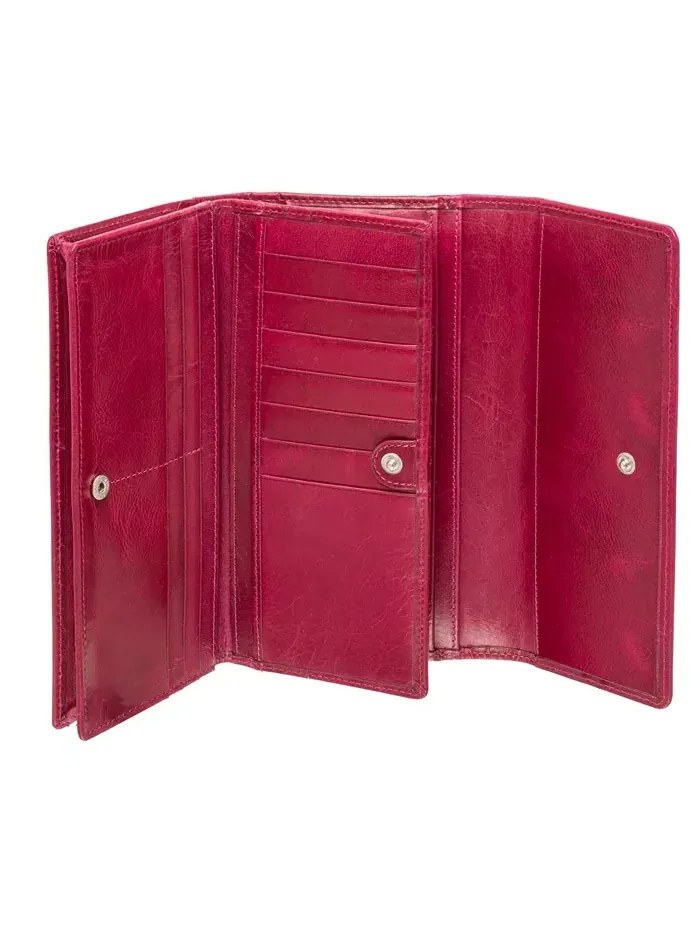 Кошелек South Beach RFID Secure Quadruple Fold с защитой от сканирования Mancini — изображение 4 из 6, розовый