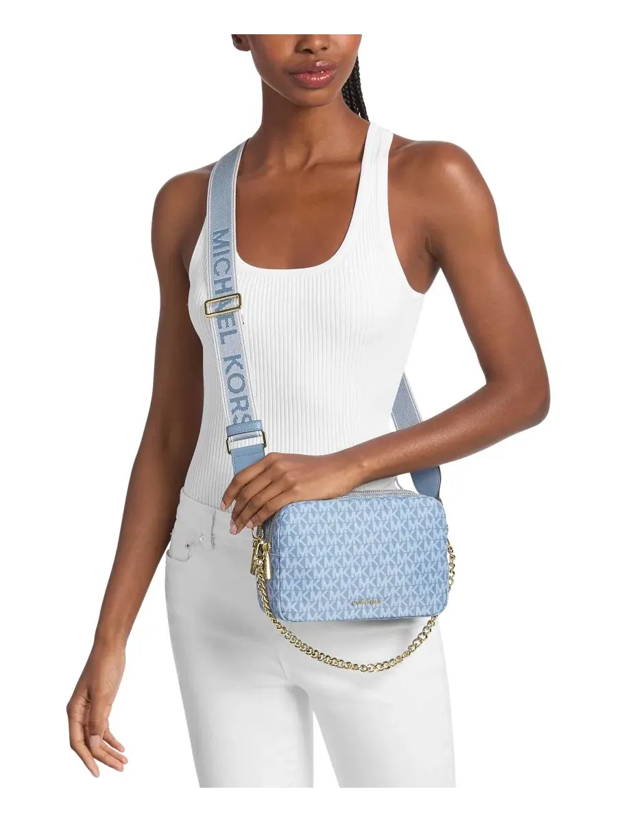 Сумка женская средняя кросс-боди корпус Michael Kors Bryant Double Zip Chain Camera, шамбре — изображение 3 из 3