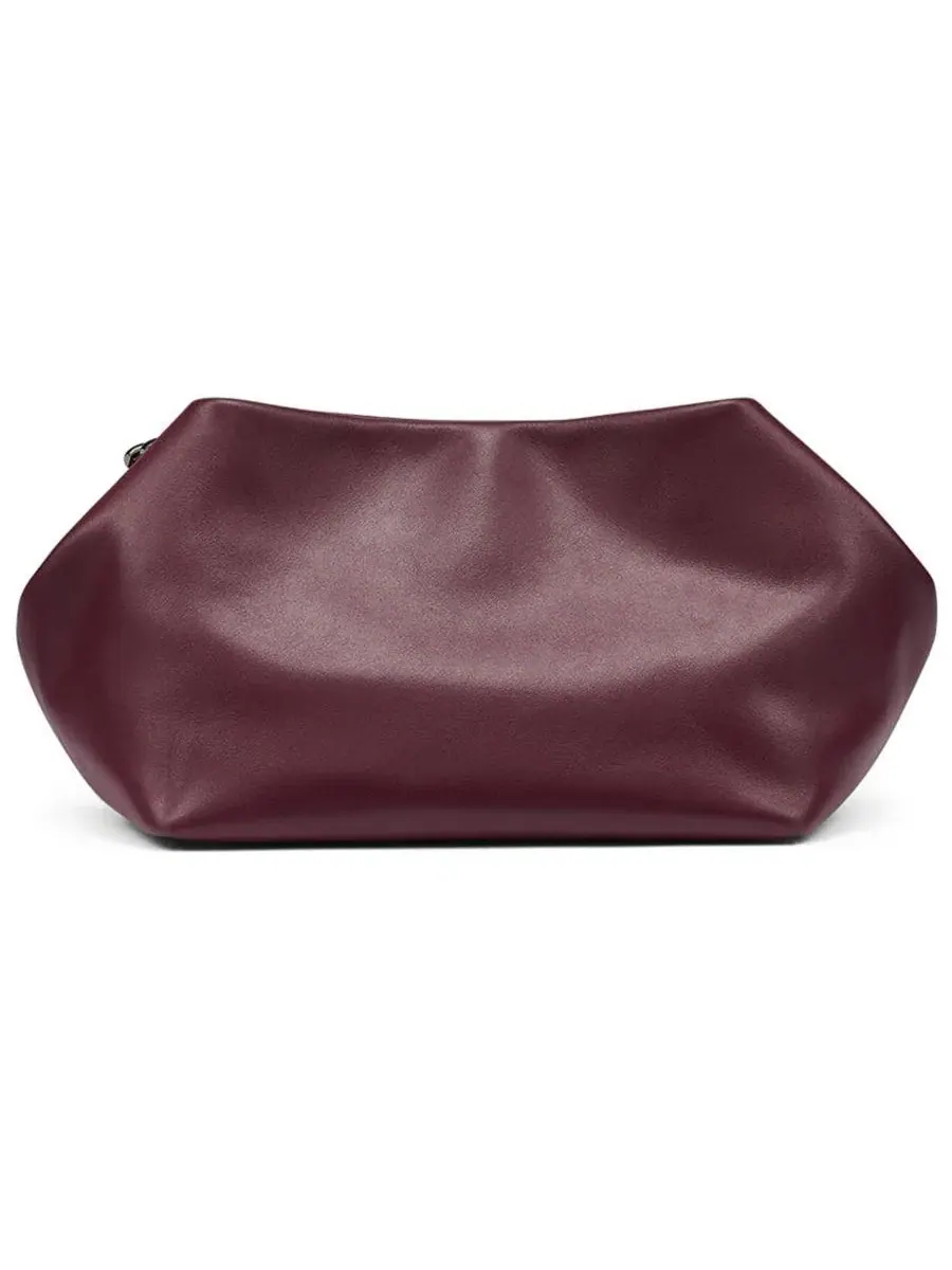 Сумка из кожи среднего размера с цепочкой Giovanna Medium Leather Clutch Handbag KARL LAGERFELD — изображение 2 из 5