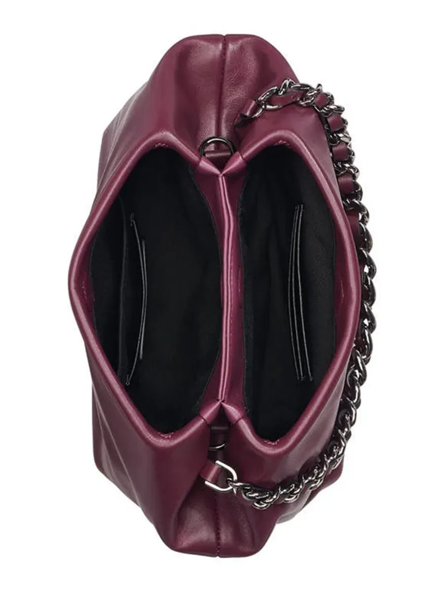 Сумка из кожи среднего размера с цепочкой Giovanna Medium Leather Clutch Handbag KARL LAGERFELD — изображение 4 из 5