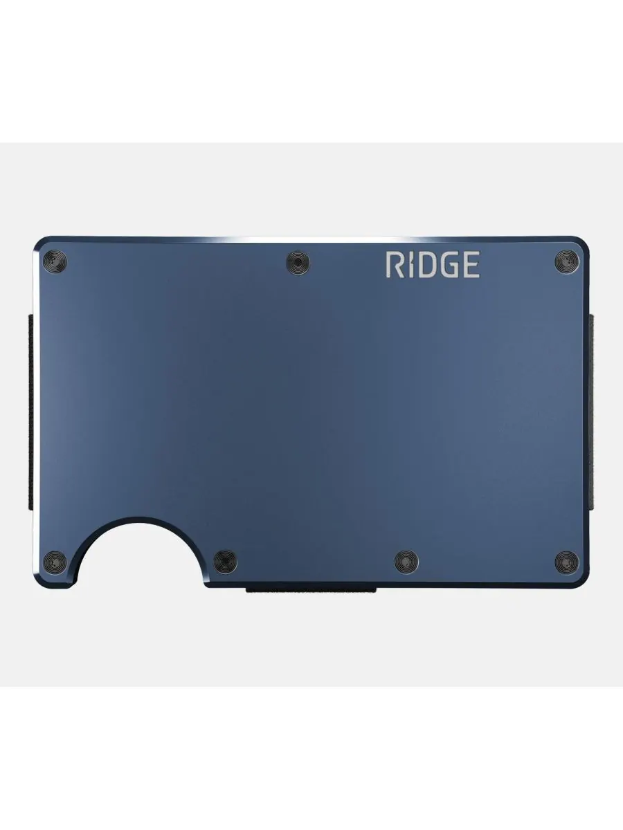 Мужской кошелек RIDGE WALLET - Alpine Navy - с ремешком для наличных The Ridge — синий