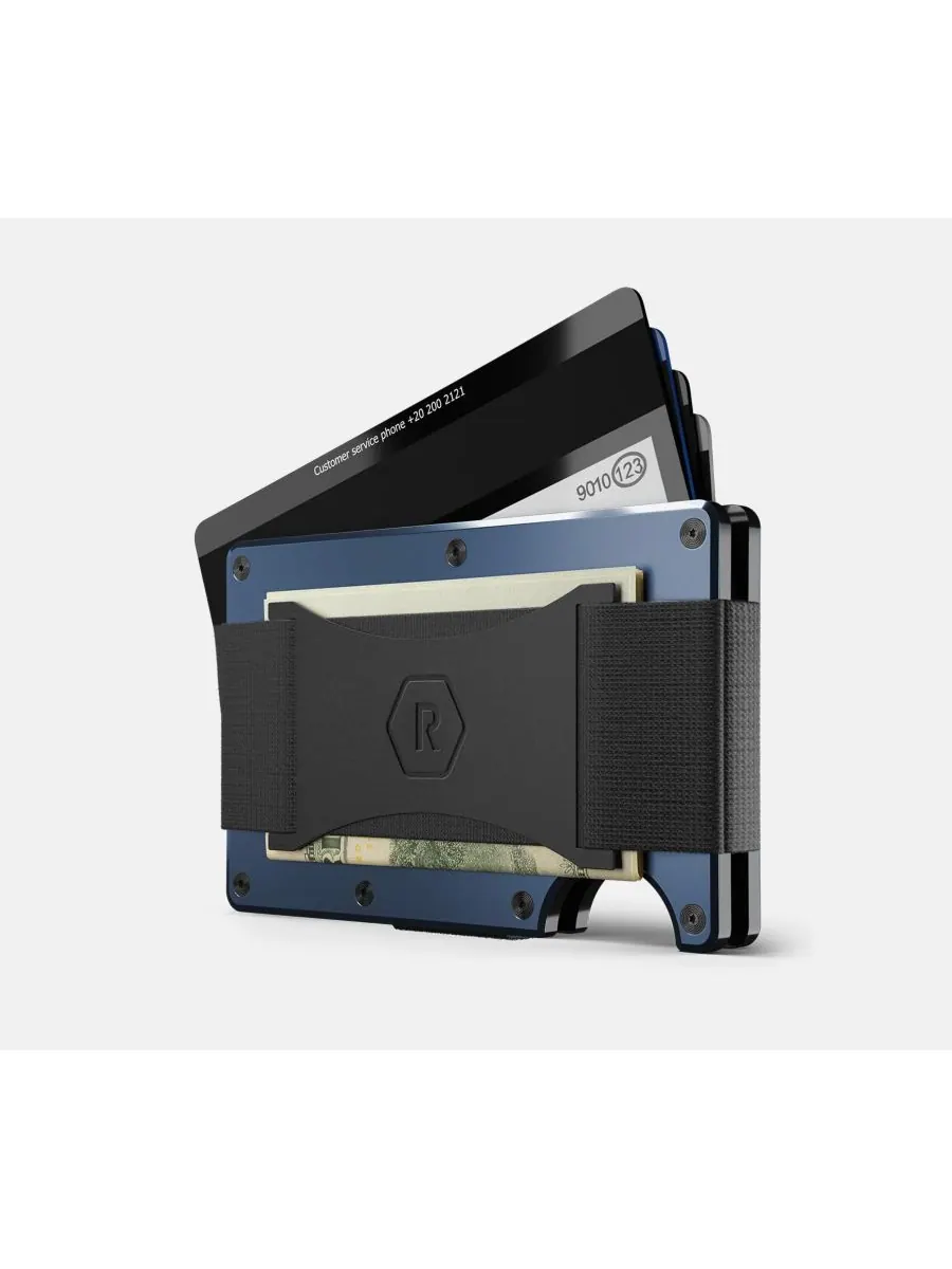 Мужской кошелек RIDGE WALLET - Alpine Navy - с ремешком для наличных The Ridge — изображение 3 из 8, темно-синий