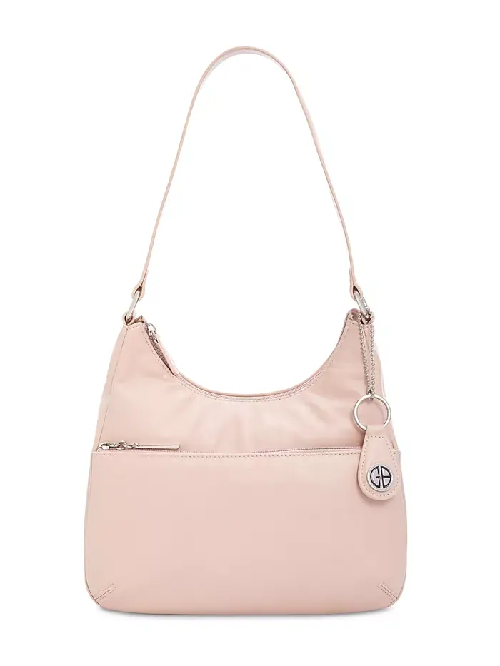 Сумка-хобо из кожи Nappa Giani Bernini — изображение 1 из 5, розовый/серебристый