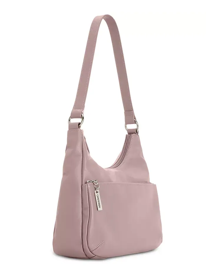Сумка-хобо из кожи Nappa Giani Bernini — изображение 3 из 5, розовый/серебристый