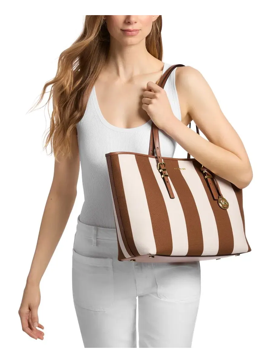 Сумка женская тоут 70% хлопок, 30% полиэстер Michael Kors Quinn East West — изображение 3 из 3, коричневый