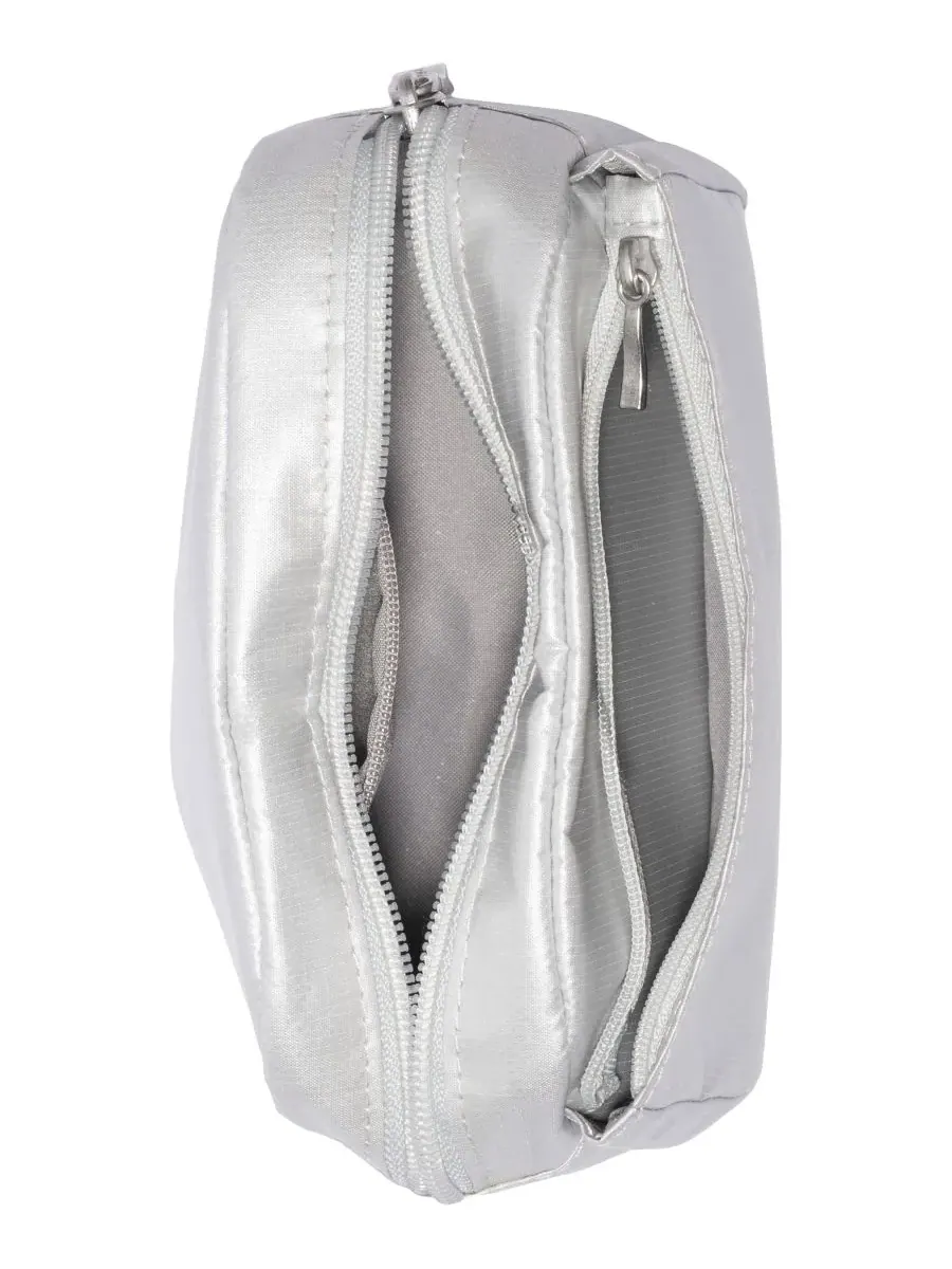 Маленькая косметичка с карманом Baggallini, серебро metallic — изображение 4 из 4, серебристый металлик