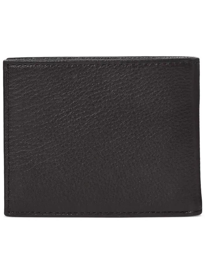 Мужской бумажник из шагренированной кожи Passcase Polo Ralph Lauren — изображение 4 из 4, черный