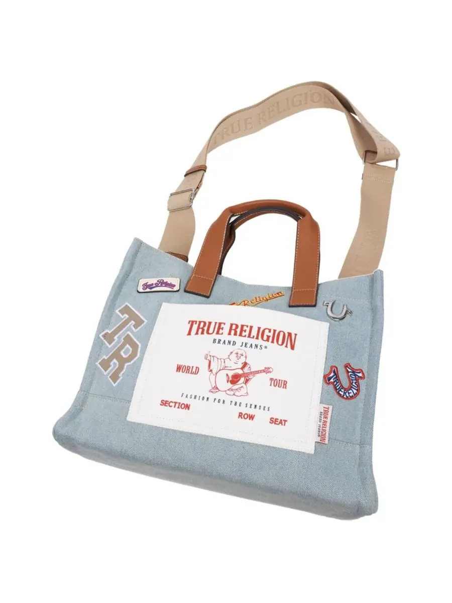 Сумка-тоут Andy Multi Patch Medium True Religion, деним — изображение 8 из 8, джинсовый синий