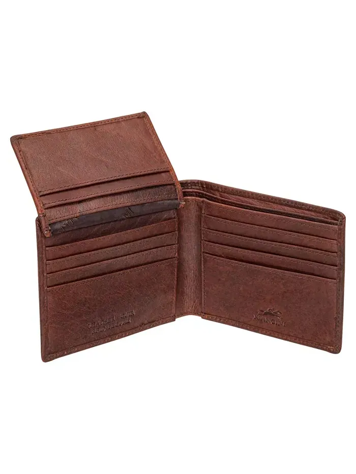 Мужской кошелек Buffalo RFID Secure Left Wing Billfold Wallet Mancini — изображение 4 из 6, коричневый