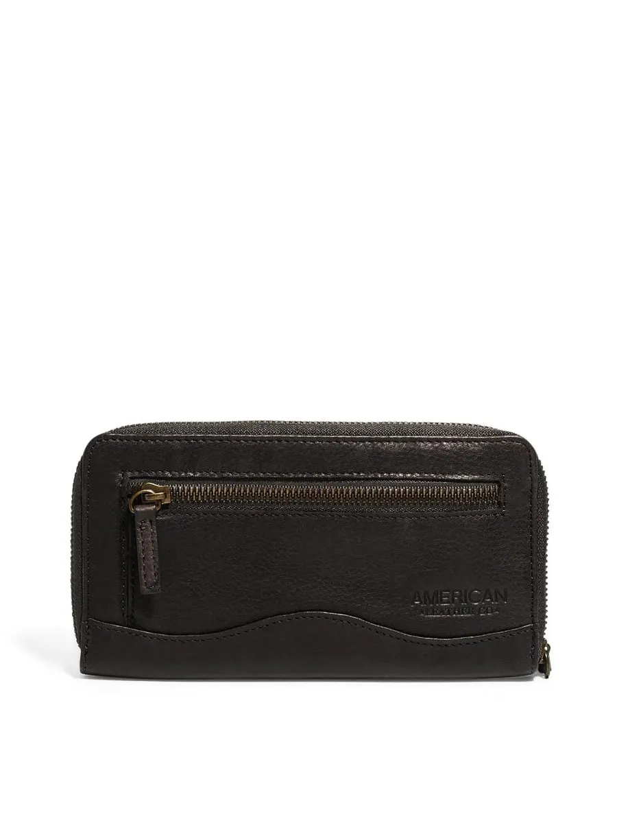 Большой кошелек на молнии American Leather Co — изображение 2 из 3, черный