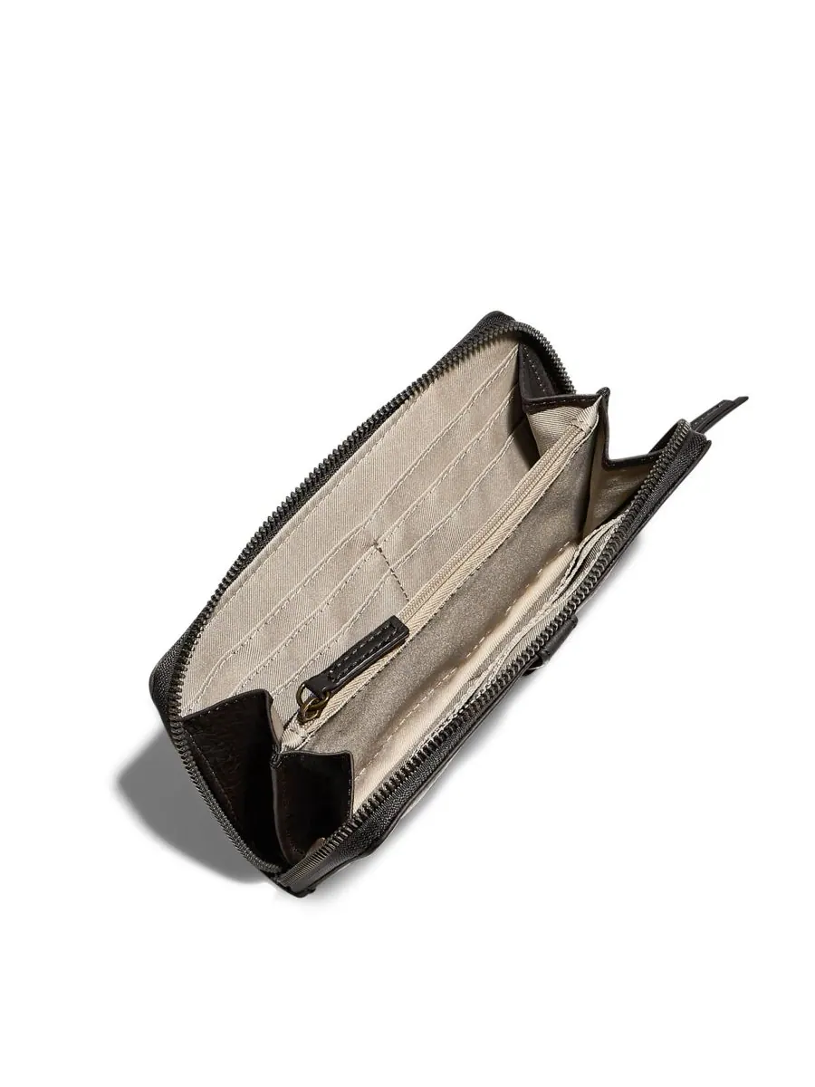 Большой кошелек на молнии American Leather Co — изображение 3 из 3, черный