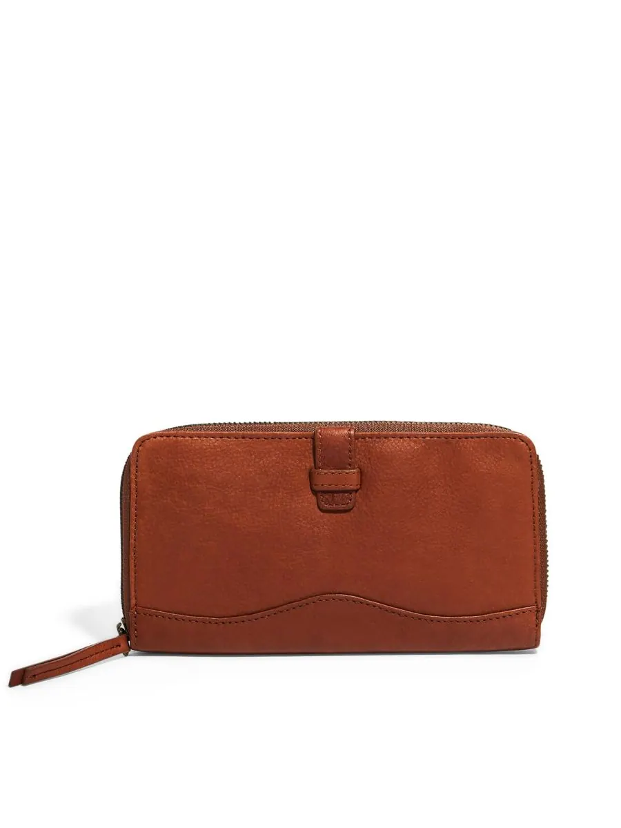 Большой кошелек на молнии American Leather Co, Brandy Smooth