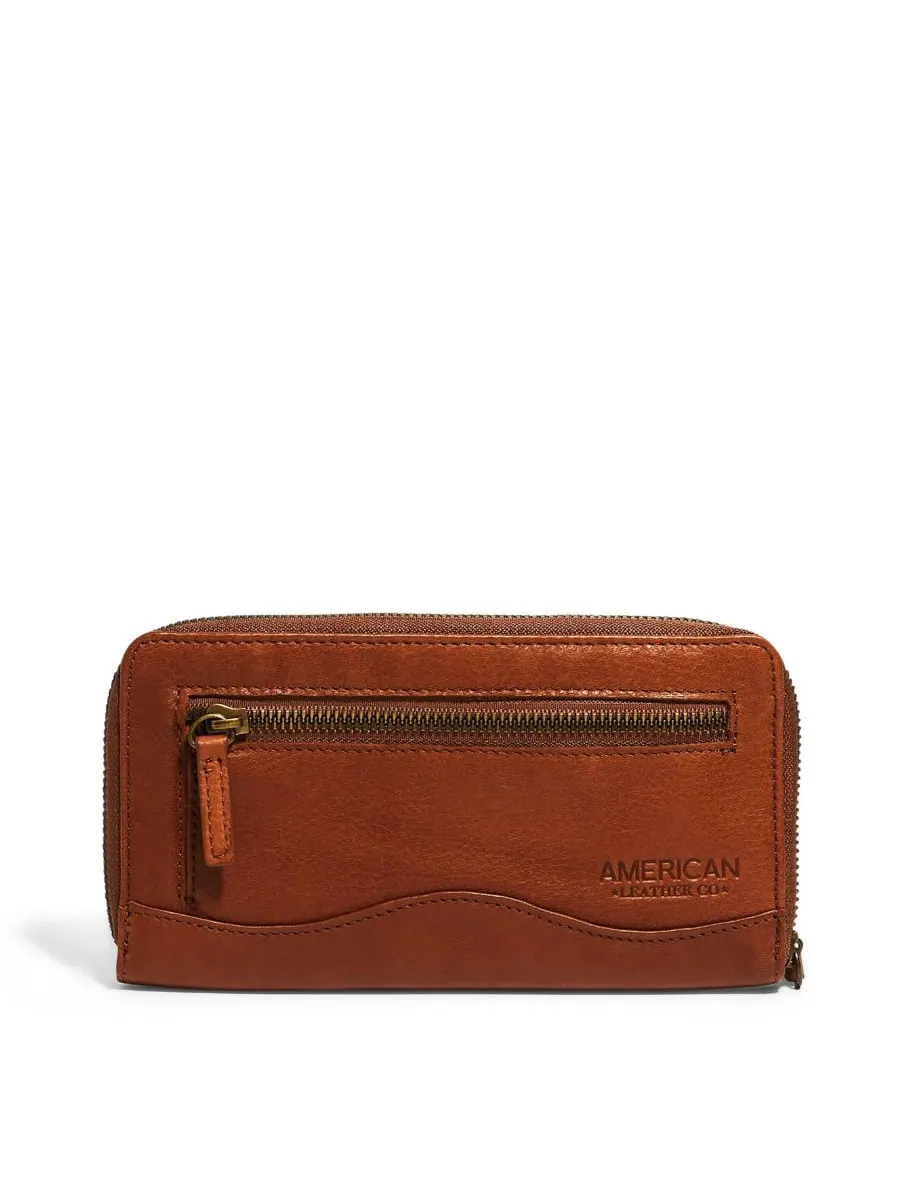 Большой кошелек на молнии American Leather Co, Brandy Smooth — изображение 2 из 3