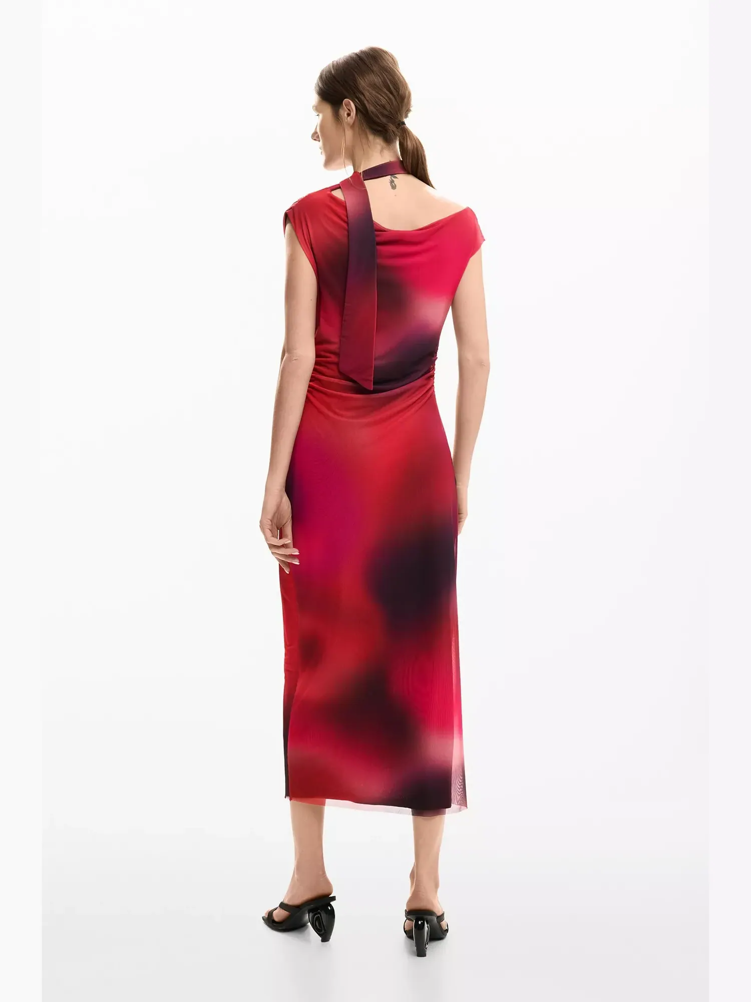 Платье Desigual Asymmetric Draped — изображение 5 из 5, розовый