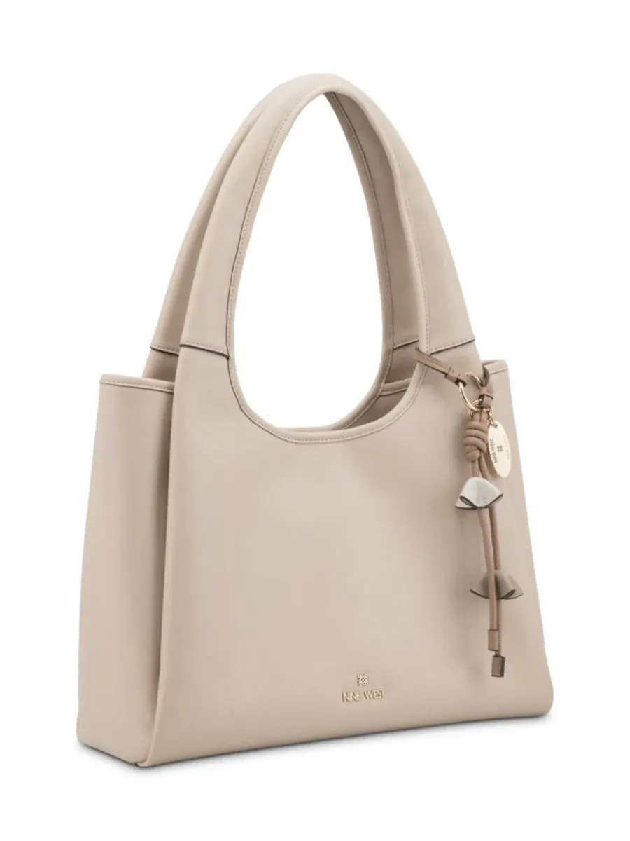 Большая сумка-шопер с тройным отделением Priya Triple Compartment Large Shoulder Bag Nine West — изображение 4 из 5, бежевый