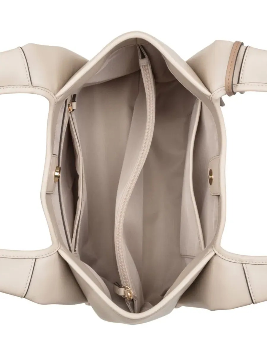 Большая сумка-шопер с тройным отделением Priya Triple Compartment Large Shoulder Bag Nine West — изображение 5 из 5, бежевый