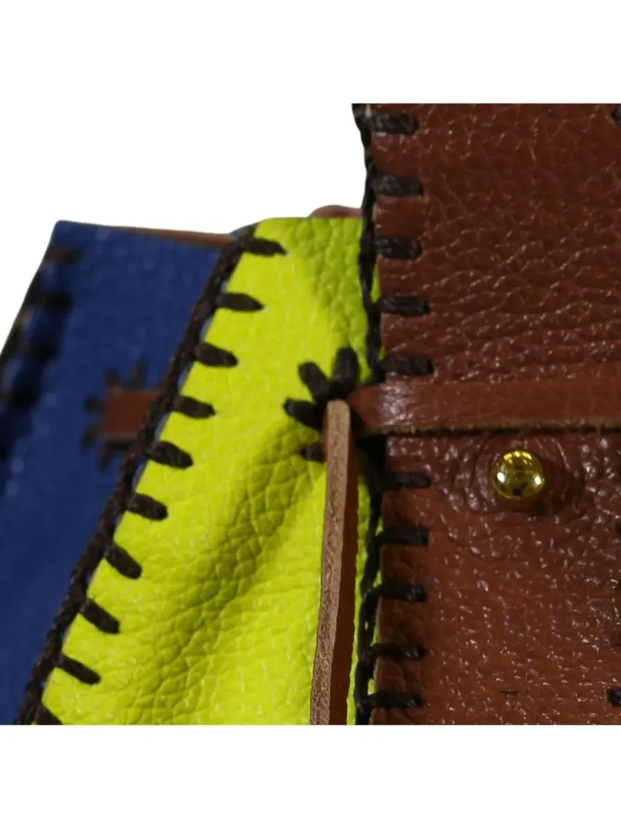 Сумка-ведро из натуральной кожи с радужными вставками Carlos Falchi — 8