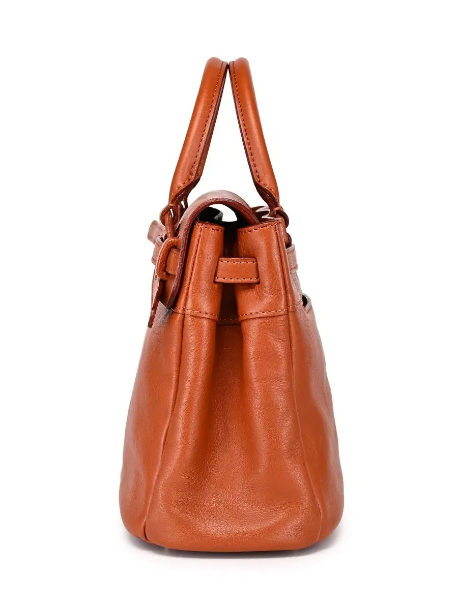 Сумка-сэтчел средняя Wishbone Medium Satchel OLD TREND — изображение 3 из 7, коньячный коричневый