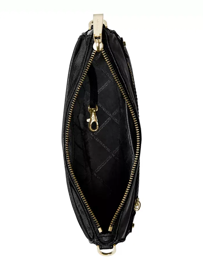 Сумка женская кросс-боди нейлон (габардин) Michael Kors Jet Set Charm North South — изображение 2 из 4, черный/золотистый