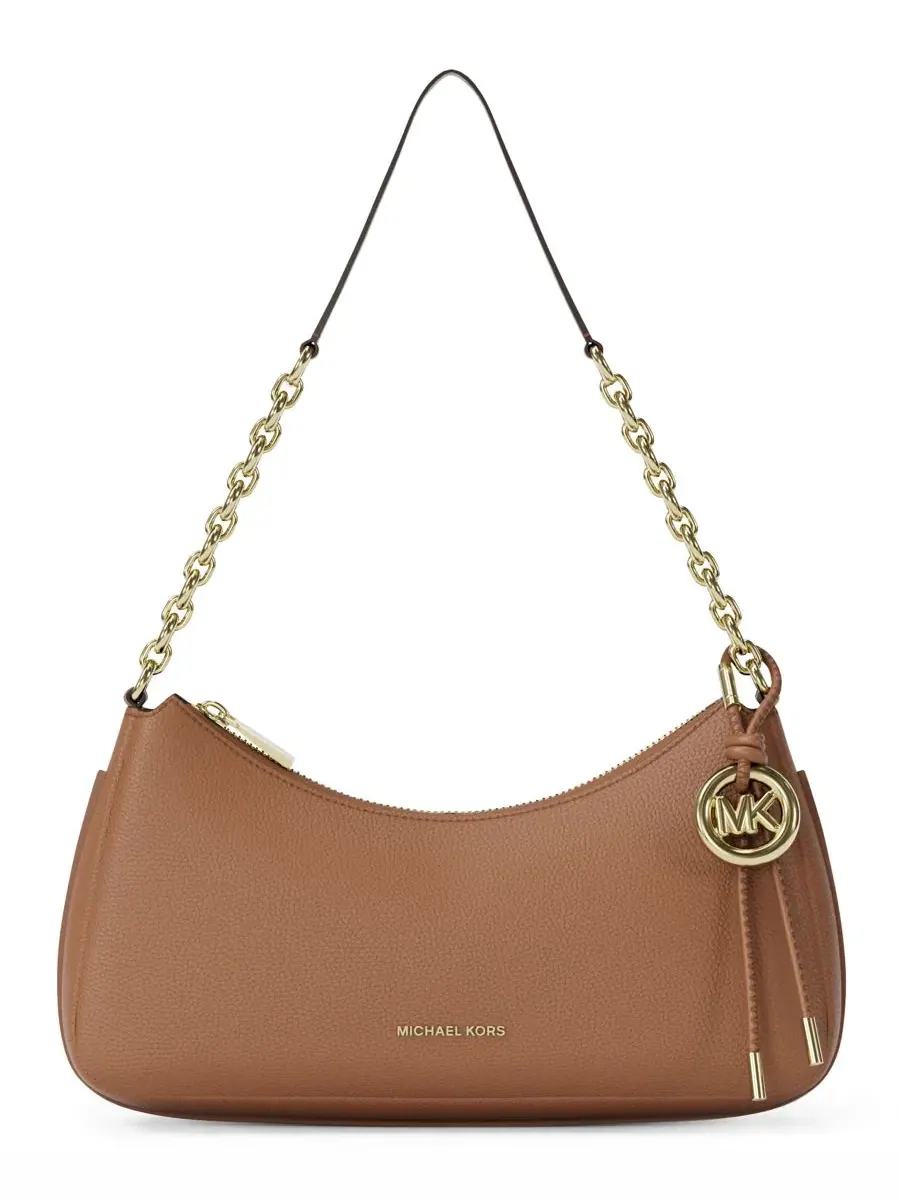 Сумка женская средняя клатч 100% кожа Michael Kors Nolita Chain Pouchette Luggage Gold