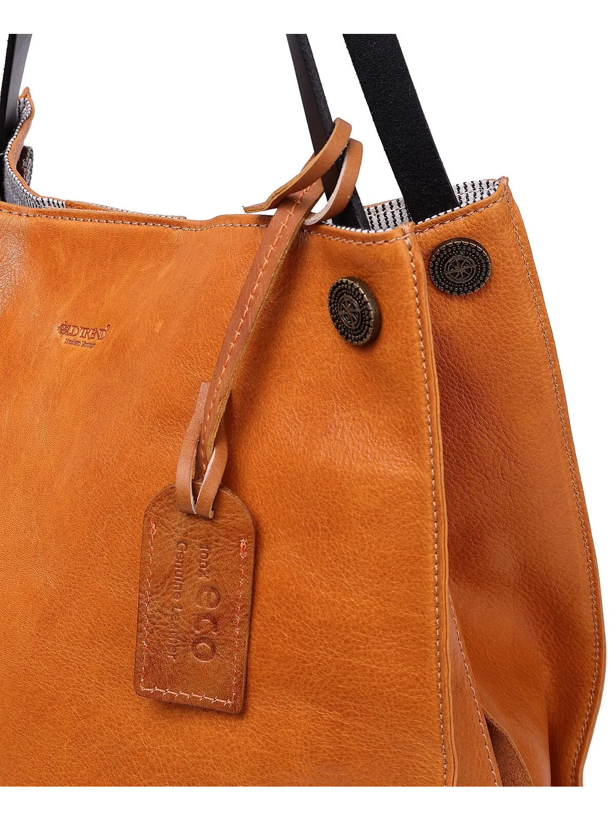 Женская большая сумка Daisy из натуральной кожи OLD TREND — изображение 7 из 9, орех