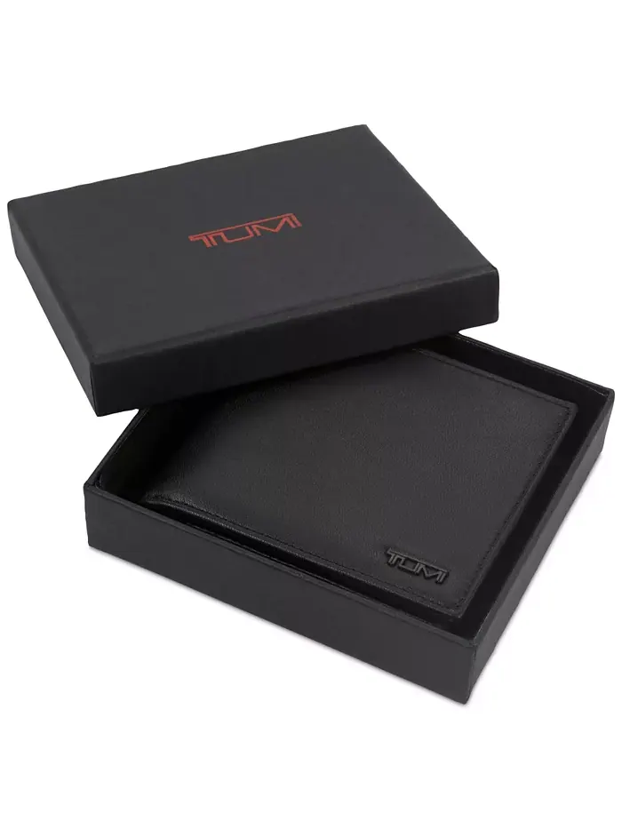 Кошелек TUMI Global Nappa Leather Bifold Passcase, мужской — изображение 3 из 4, черный