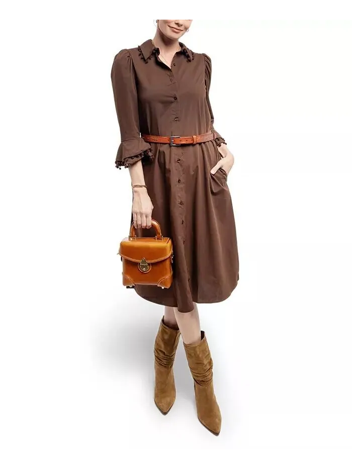 Сумка-коробка Azalea Vintage Crossbody OLD TREND — изображение 8 из 12, коричневый
