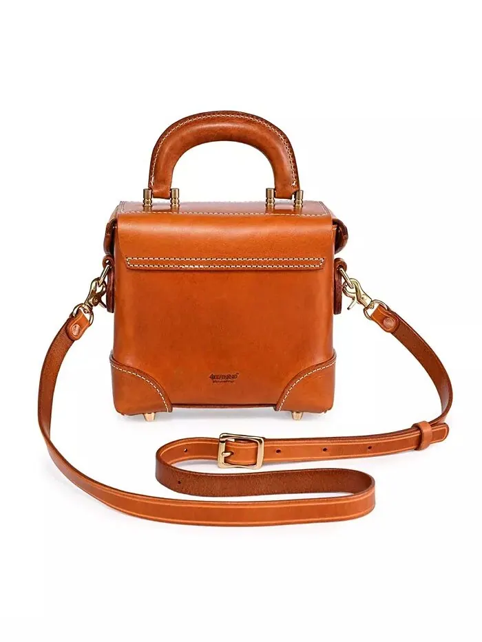 Сумка-коробка Azalea Vintage Crossbody OLD TREND — изображение 7 из 12, карамель
